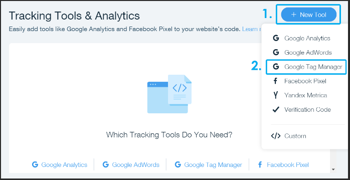 ADD GOOGLE ANALYTICS WITH TAG MANAGER