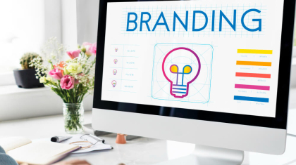 Digital marketer analyzing social media profiles for personal brand consistency